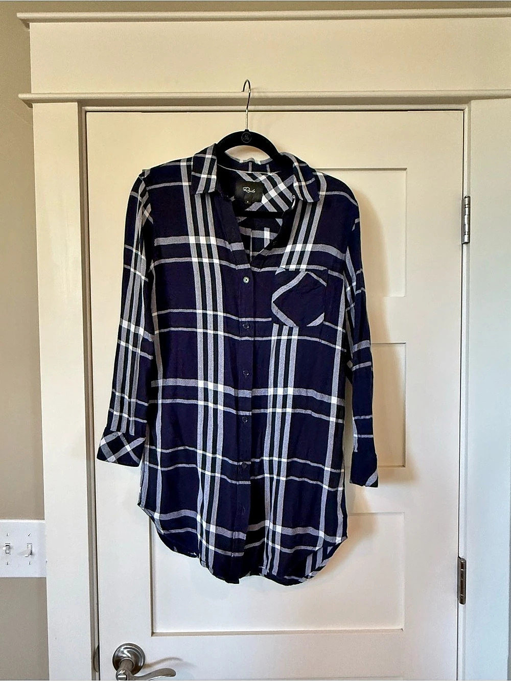 Rails Hunter Plaid Button-Up Shirt Women's Plaid Button Down Shirt in Navy